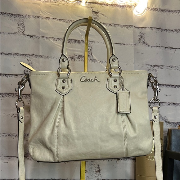 Coach Ivory Leather Satchel - Picture 1 of 16